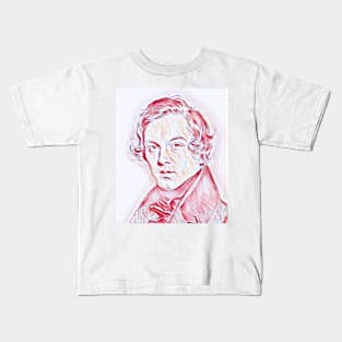 Robert Schumann Portrait | Robert Schumann Artwork | Line Art Kids T-Shirt